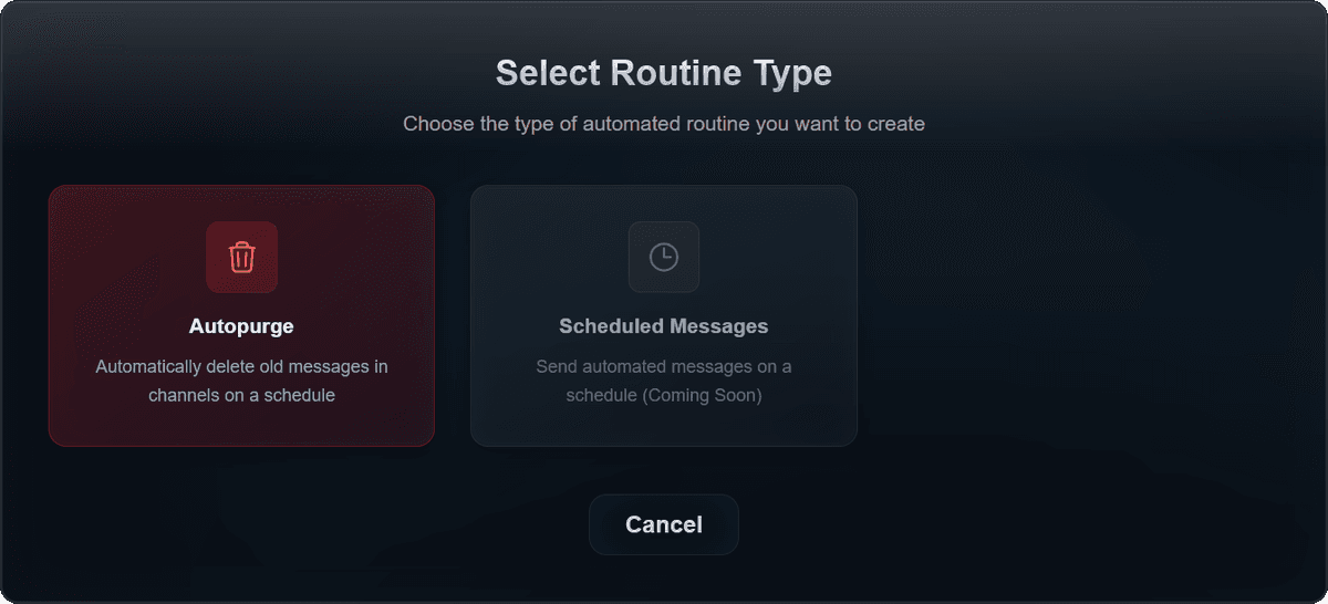 Autopurge Routine Example